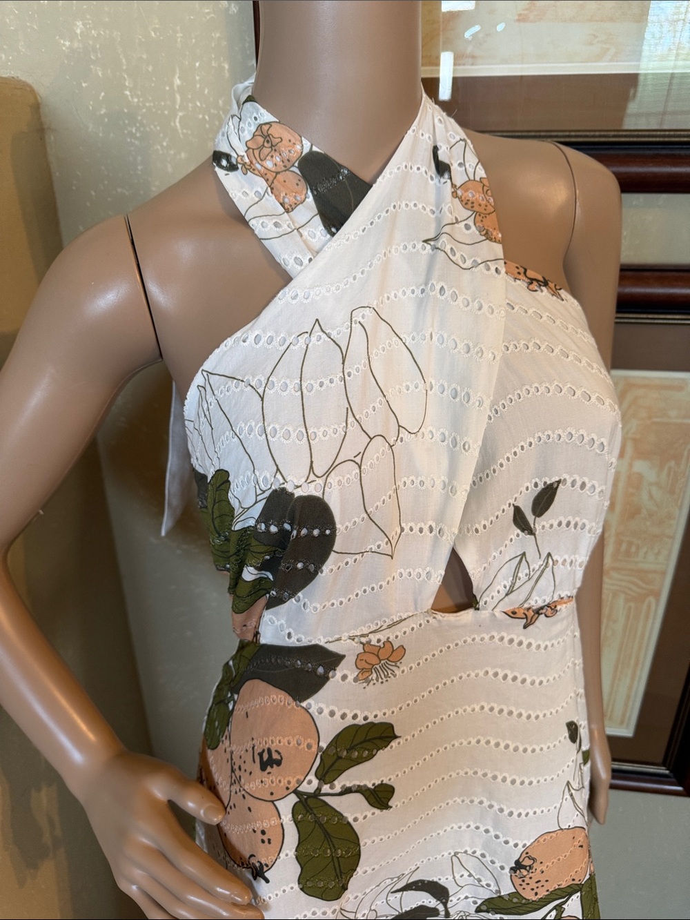 Juan D Dios Swimwear Eyelet Maxi Dress sz L - Picture 2 of 14
